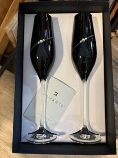 Black flétny - luxusní sklenice 2ks Swarovski®